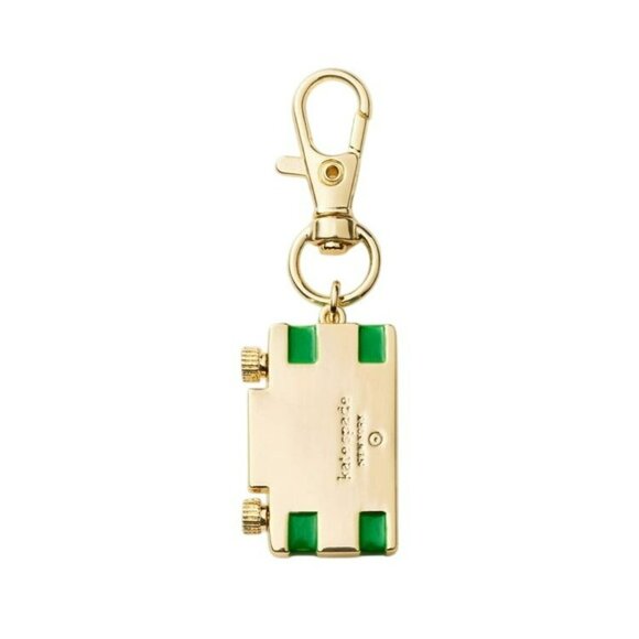 Kate Spade New York X Target Camera Bag Charm Keychain Gold & Green Limited Edit - Picture 2 of 5